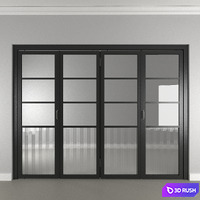 Steel-Style Folding Door h = 239X300cm 3D Model Corona