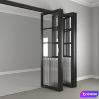 Steel-Style Folding Door h = 239X300cm 3D Model Corona