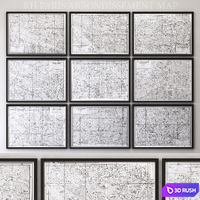 PARIS ARRONDISSEMENT MAP 3D Model Vray
