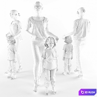 Mom with child 3D Model Vray
