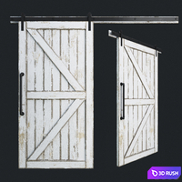 Barn door # 2 3D Model Corona