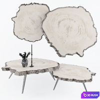 A set of tables of slabs 3. 3D Model Vray