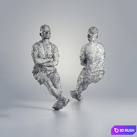 Man Kevin Casual Sitting 003 3D Model Vray, Corona