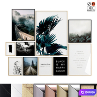 Poster Set "Road" 3D Model Vray, Corona