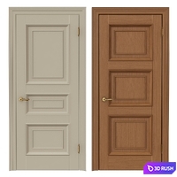 Classic interior doors 3D Model Vray, Corona