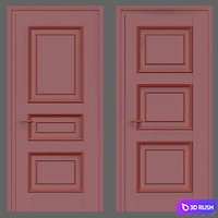 Classic interior doors 3D Model Vray, Corona