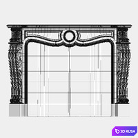 Fireplace 3D Model Vray