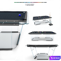 T1 Pool Table Teckell Biliardo 3D Model Vray