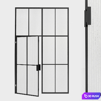 Glass partition. Door. 102 3D Model Vray, Corona
