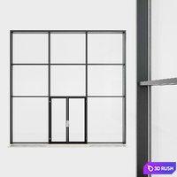 Panoramic glazing. Stained glass window. 31 3D Model Vray, Corona
