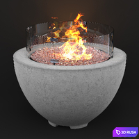 Wyfair - Cove Concrete Propane Natural Gas Fire Pit 3D Model Corona