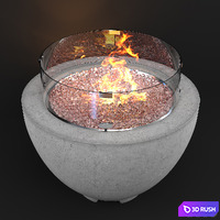 Wyfair - Cove Concrete Propane Natural Gas Fire Pit 3D Model Corona