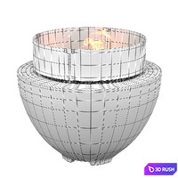 Wyfair - Cove Concrete Propane Natural Gas Fire Pit 3D Model Corona