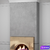 Fire place 3D Model Vray, Corona