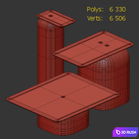 April coffee tables 3D Model Vray, Corona