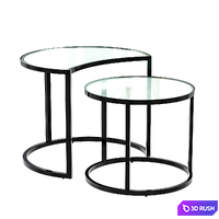 Set of 2 side tables Bast Ø 65 cm / Ø 3D Model Corona