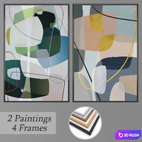 Set of wall paintings No 3314 3D Model Vray, Corona