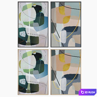 Set of wall paintings No 3314 3D Model Vray, Corona