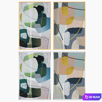Set of wall paintings No 3314 3D Model Vray, Corona