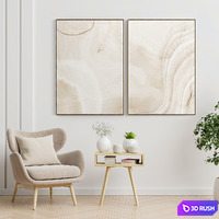 Plaster Two Photo Frame E-34 3D Model Vray, Corona
