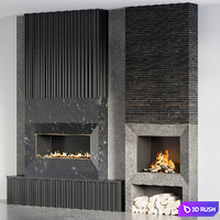 Fire place 10 3D Model Vray, Corona