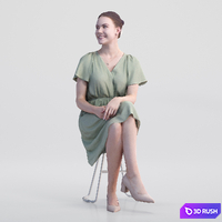 Woman in Dress Sitting Office Maddie 2169 3D Model Vray, Corona