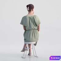 Woman in Dress Sitting Office Maddie 2169 3D Model Vray, Corona