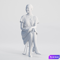 Woman in Dress Sitting Office Maddie 2169 3D Model Vray, Corona