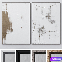 Set of large wall paintings 1986 3D Model Vray, Corona