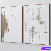 Set of large wall paintings 1986 3D Model Vray, Corona