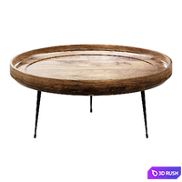 Coffee table Round Mango Wood Coffee Table coffee table 3D Model Vray, Corona
