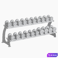 Dumbbells 3D Model Corona