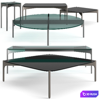 Dedon Izon coffee tables set 3D Model Vray, Corona