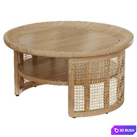 Japandi Round Wood Coffee Table 3D Model Corona