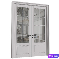 French Interior doors in classic style. French Art Deco Modern Door 3D Model Vray, Corona
