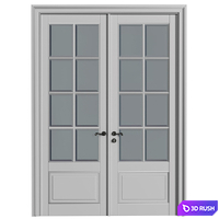 French Interior doors in classic style. French Art Deco Modern Door 3D Model Vray, Corona