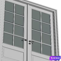 French Interior doors in classic style. French Art Deco Modern Door 3D Model Vray, Corona