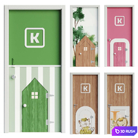 Kids door 3D Model Vray, Corona