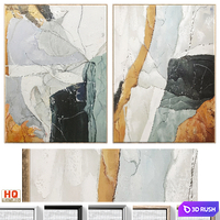 Accent Large Abstract Textural Wall Art C-865 3D Model Vray, Corona