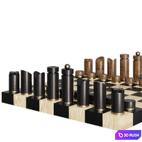 Chess set 3D Model Corona