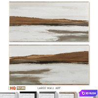 Large Panoramic Landscape Textured Wall Art C-963 3D Model Vray, Corona