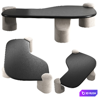Coffee table Hippo Black manner &amp; matter 3D Model Vray, Corona