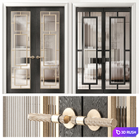 Art deco doors 5 3D Model Vray, Corona