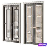Art deco doors 5 3D Model Vray, Corona