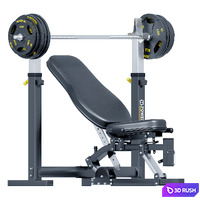 Olympic bench Powertec 3D Model Corona