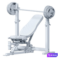 Olympic bench Powertec 3D Model Corona