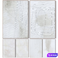 Set of six large wall paintings 3038 3D Model Vray, Corona