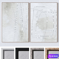 Set of six large wall paintings 3038 3D Model Vray, Corona