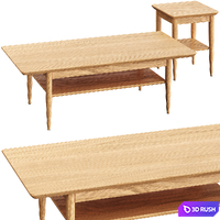 Coffee and Side table Lussan by Laredoute 3D Model Corona