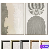 Plaster Two Photo Frame D-631 3D Model Vray, Corona